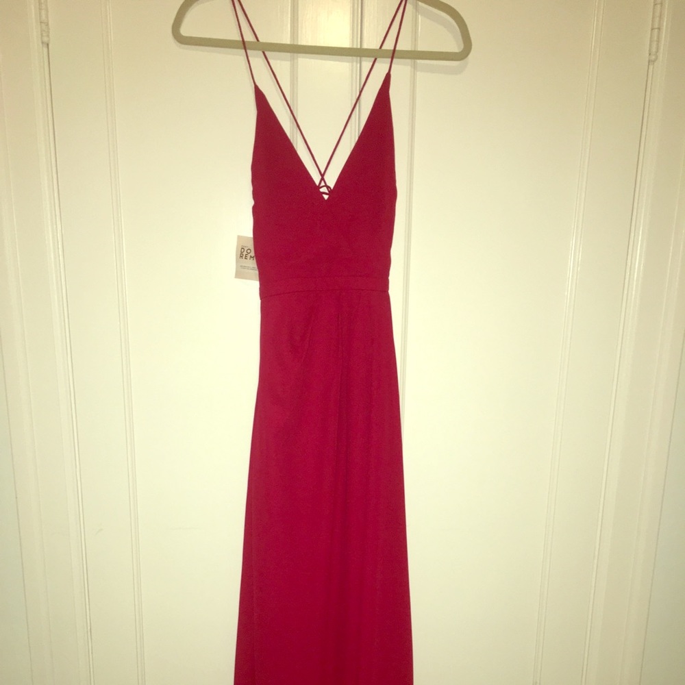 Red maxi dress